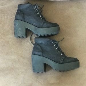 Black platform boots